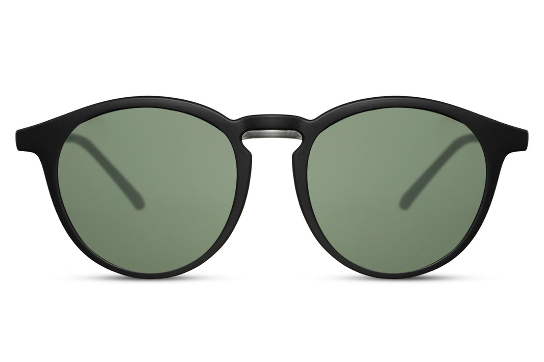 Gafas de sol redondas para hombre Dorelion Nova negras con lentes polarizadas y protección UV400.