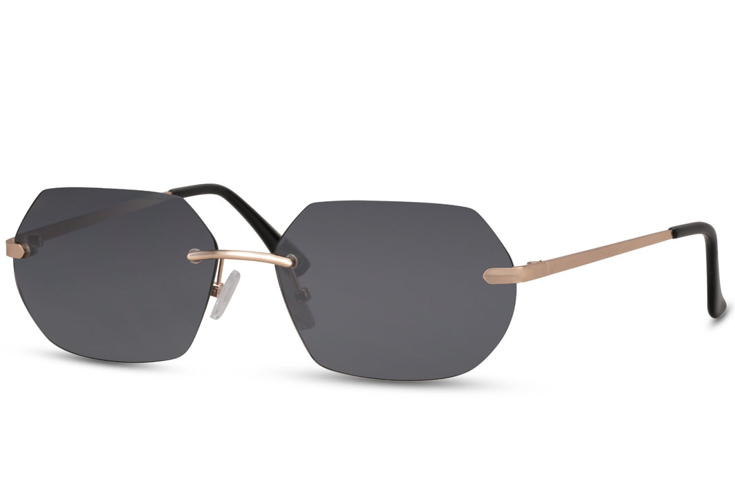 image Vista lateral de las gafas de sol de metal para hombre Dorelion Alco doradas con lentes polarizadas y protección UV400.