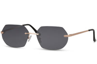 Vista lateral de las gafas de sol de metal para hombre Dorelion Alco doradas con lentes polarizadas y protección UV400.