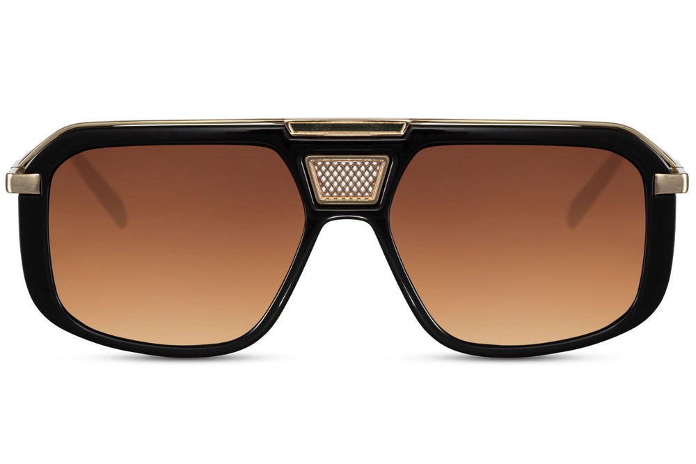 Gafas de sol para hombre Dorelion Aria negras y doradas con lentes polarizadas y protección UV400.