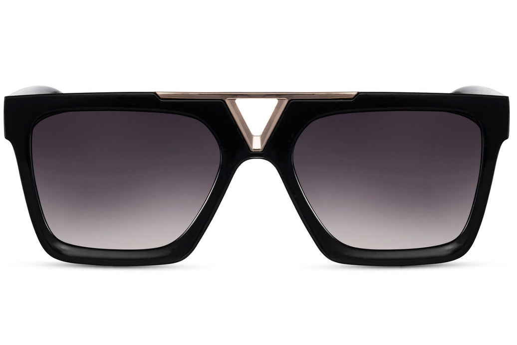 Gafas de sol para hombre Dorelion Axis negras y plateadas con lentes negras polarizadas y protección UV400.