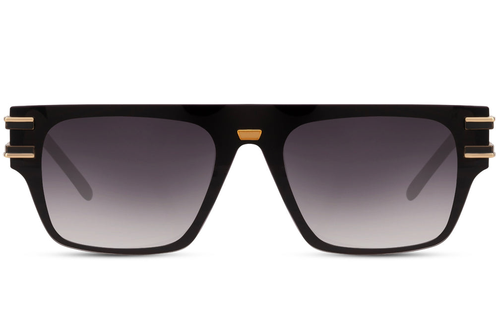 Gafas de sol para hombre Dorelion Elio negras y doradas con lentes polarizadas y protección UV400.