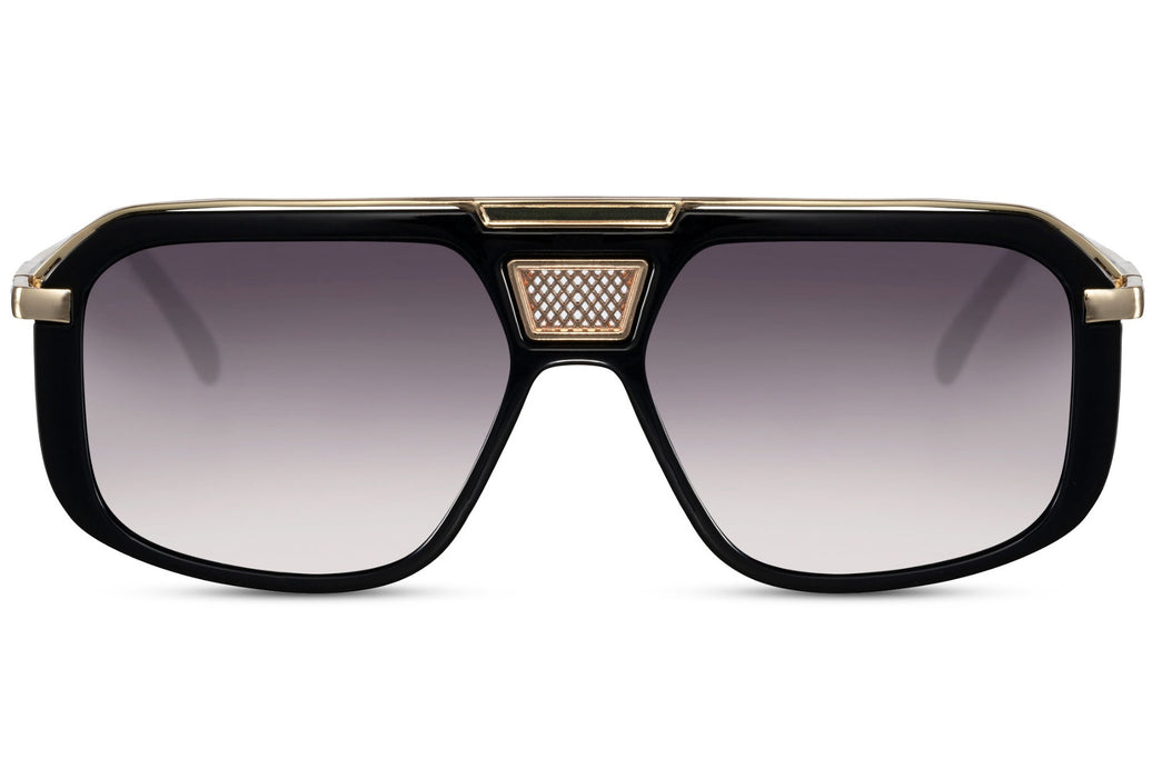 Gafas de sol para hombre Dorelion Mira negras y doradas con lentes polarizadas y protección UV400.