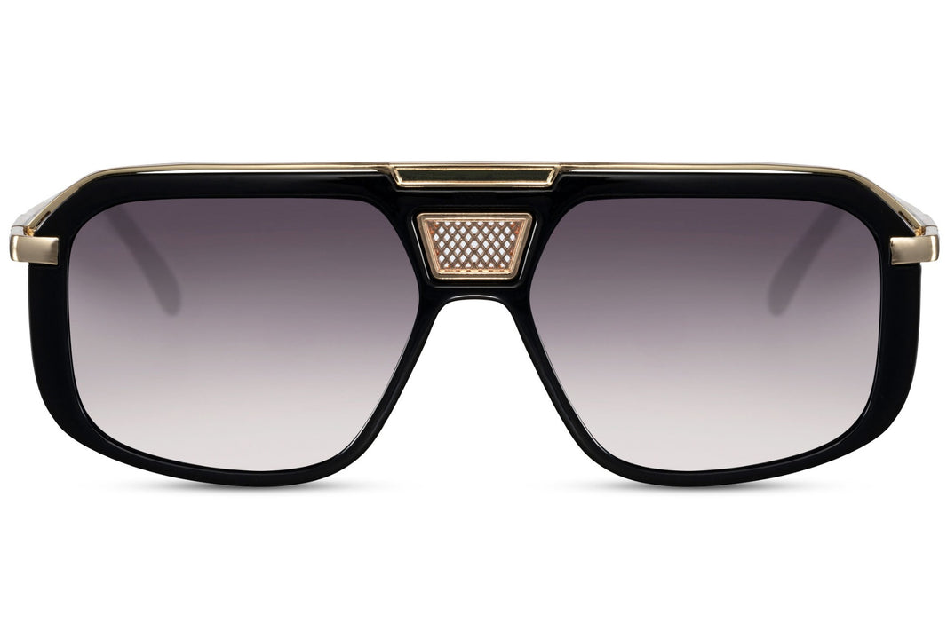 Gafas de sol para hombre Dorelion Mira negras y doradas con lentes polarizadas y protección UV400.