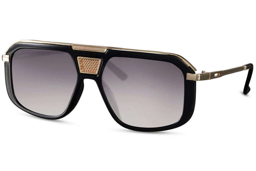 image Vista lateral de las gafas de sol para hombre Dorelion Mira negras y doradas con lentes polarizadas y protección UV400.
