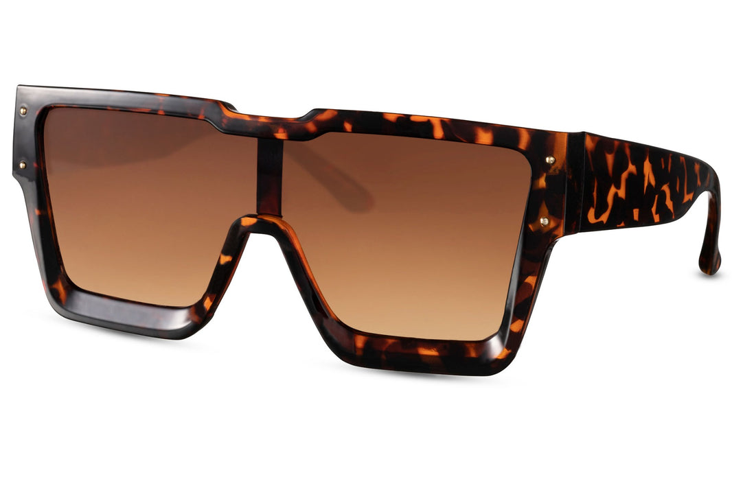 image Vista lateral de las gafas de sol para hombre Dorelion Neo color carey con lentes naranjas polarizadas y protección UV400.