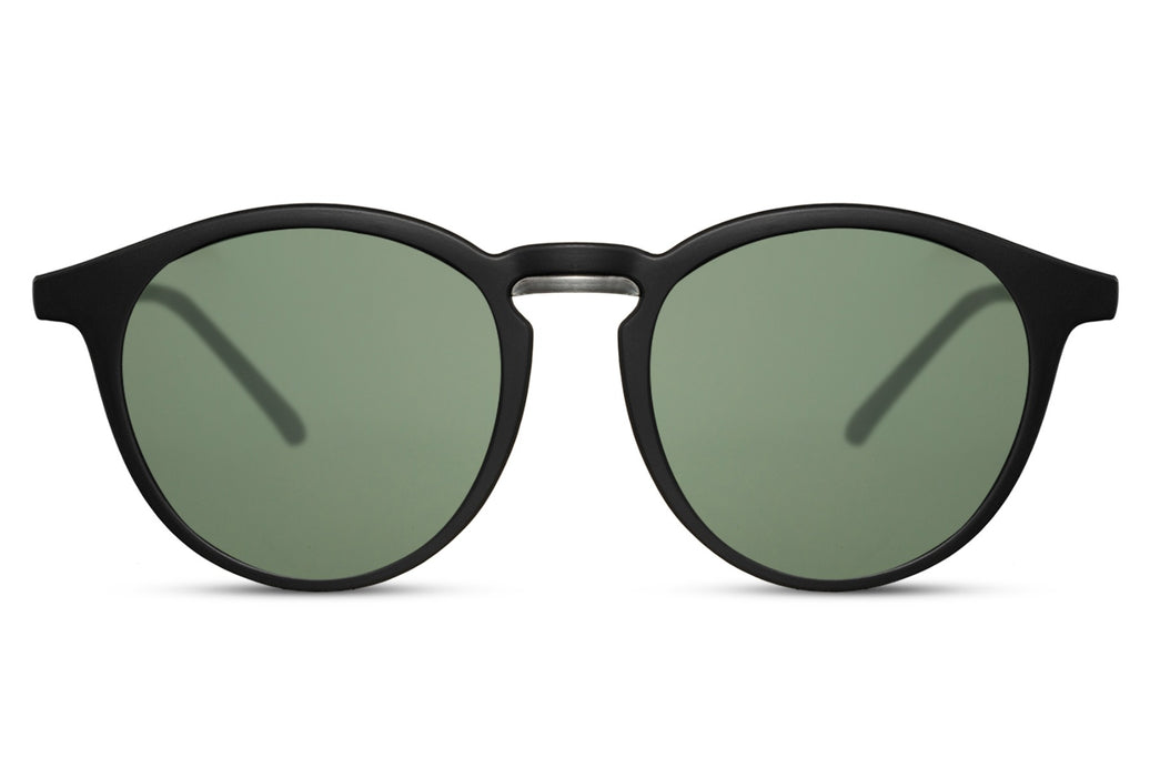 Gafas de sol redondas para hombre Dorelion Nova negras con lentes polarizadas y protección UV400.