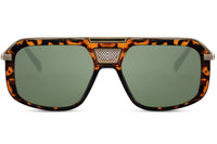 Gafas de sol para hombre Dorelion Zeno color carey con lentes verdes polarizadas y protección UV400.