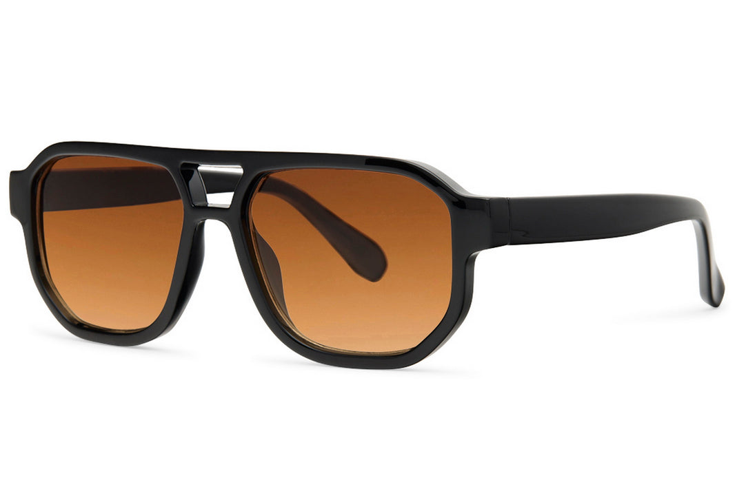 image Vista lateral de las gafas de sol para hombre Dorelion Zia con lentes naranjas polarizadas y protección UV400.