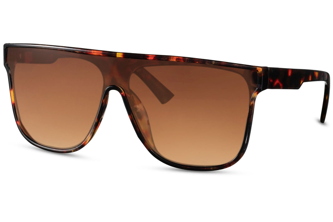image Vista lateral de las gafas de sol para mujer Dorelion Core color carey con lentes polarizadas y protección UV400.